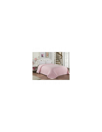 COPRILETTO PIAZZA E MEZZA IN COTONE JAKARL ROSA 200X200CM