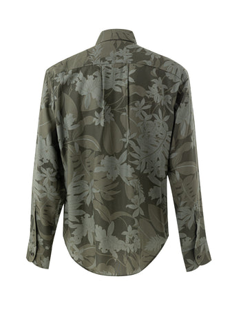 Tom Ford Camicia Stampa Floreale in Verde da uomo