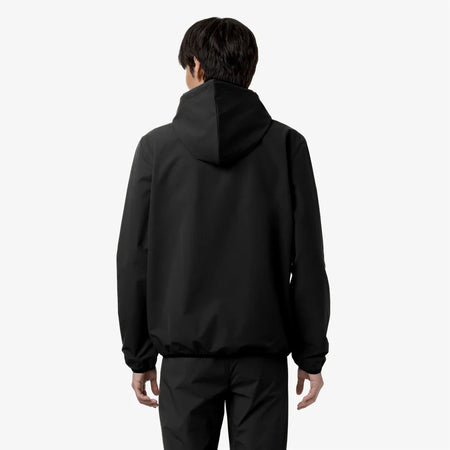 K-WAY felpa uomo Fleece da Viaggio Ripiegabile Unisex Nero Grigio Jourdain travel K2122YW BLACK