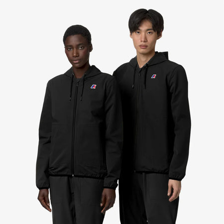 K-WAY felpa uomo Fleece da Viaggio Ripiegabile Unisex Nero Grigio Jourdain travel K2122YW BLACK