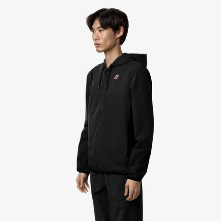 K-WAY felpa uomo Fleece da Viaggio Ripiegabile Unisex Nero Grigio Jourdain travel K2122YW BLACK