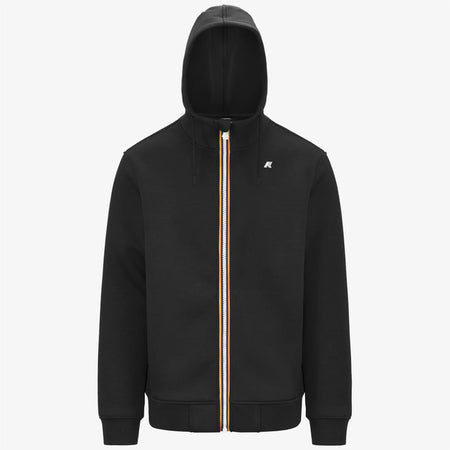 K-WAY Giacca felpa uomo in pile da uomo blu avio con cappuccio regolabile