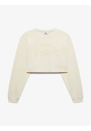 GCDS FELPA LOUNGE LOGO CROP CREWNECK da donna