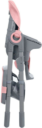KIKKABOO Seggiolone COMFY+ , regolabile in altezza, con cinture, doppio vassoio, pieghevole, chiusura compatta, comodo, colore PINK, rosa