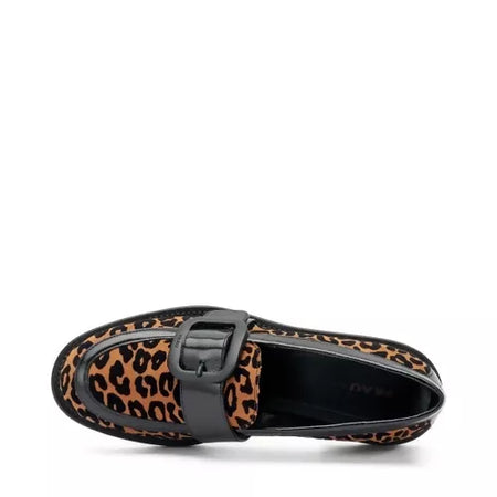 Frau Donna Mocassini in tessuto leo print