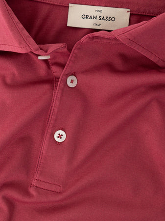 Gran Sasso Polo Classica Rosso Ciliegia in Cotone Organico da uomo