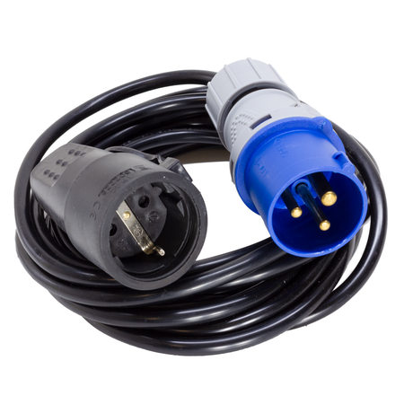 PROLUNGA ADATTATORE 10 METRI CON SPINA CEE E PRESA STANDARD TEDESCO - CAVO 3G1.5 - IP44