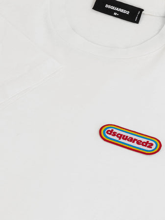 DSQUARED2 T-Shirt con Patch Logo Dsquared2. da donna