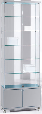 Vetrina esposizione con mobile in legno verniciato di vari colori e piani interni regolabili cm. 73x39x220h