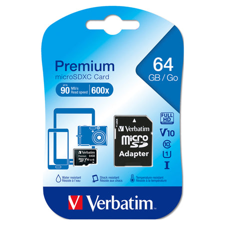 Micro Sd Card 64Gb Hc Classe 10 Fino A 45Mb/S