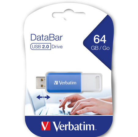 Verbatim V Databar Usb 2.0 Drive Blu 64Gb