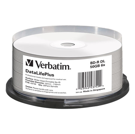 Scatola 25 Blu-Ray Bd-R 50Gb 6X Stampabile In Spindle