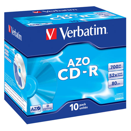 Scatola 10 Cd-R Datalifeplus Jewel Case 1X-52X 700Mb Serigrafata Crystal
