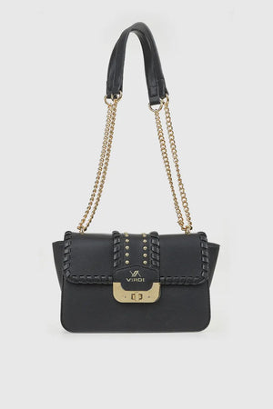 VERDE FASHION | Borsa in ecopelle con borchie