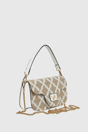 VERDE FASHION | Borsa con patta motivo rombi