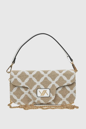 VERDE FASHION | Borsa con patta motivo rombi