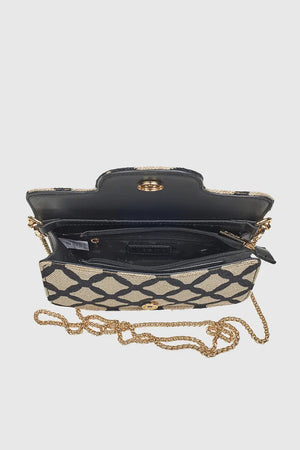 VERDE FASHION | Borsa con patta motivo rombi