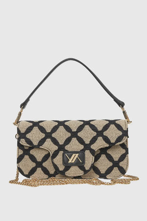 VERDE FASHION | Borsa con patta motivo rombi
