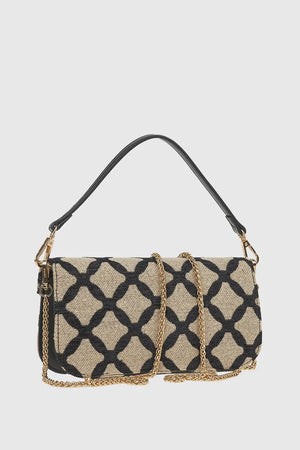 VERDE FASHION | Borsa con patta motivo rombi