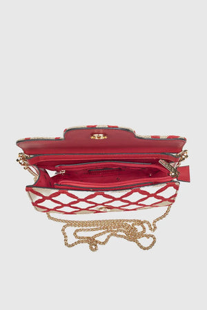 VERDE FASHION | Borsa con patta motivo rombi