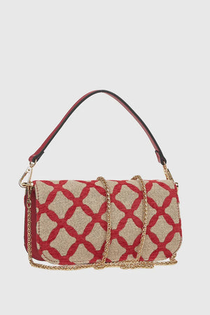 VERDE FASHION | Borsa con patta motivo rombi