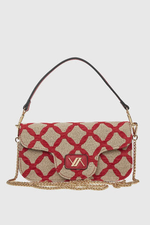 VERDE FASHION | Borsa con patta motivo rombi