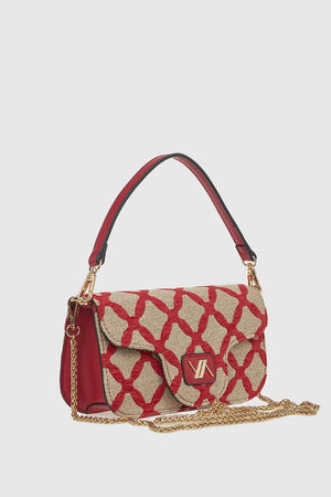 VERDE FASHION | Borsa con patta motivo rombi