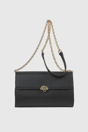 VERDE FASHION | Borsa a tracolla in ecopelle con patta