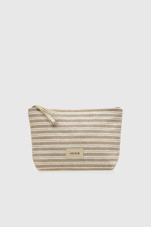 VERDE FASHION | Pochette mare in rafia a righe
