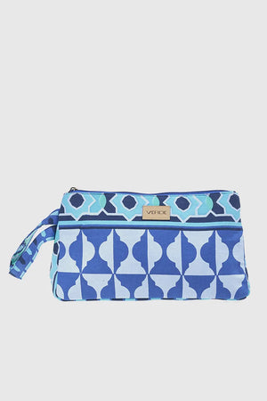 VERDE FASHION | Pochette mare in cotone fantasia geometrica