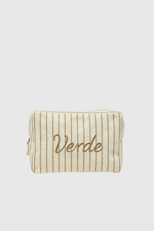 VERDE FASHION | Beauty case in cotone a righe