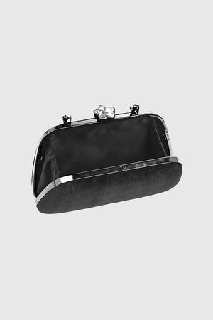 VERDE FASHION | Pochette in velluto con chiusura gioiello