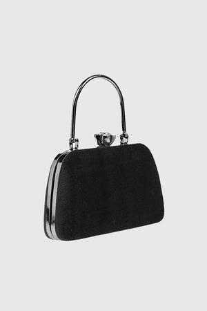 VERDE FASHION | Pochette in velluto con chiusura gioiello