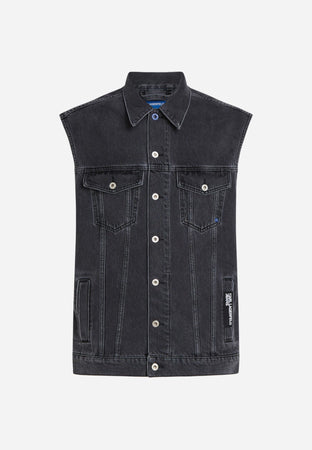 KARL LAGERFELD GILET KLJ RELAXED DENIM VEST PRINT da uomo