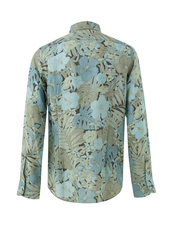 Tom Ford Camicia Stampa Floreale in Azzurro da uomo
