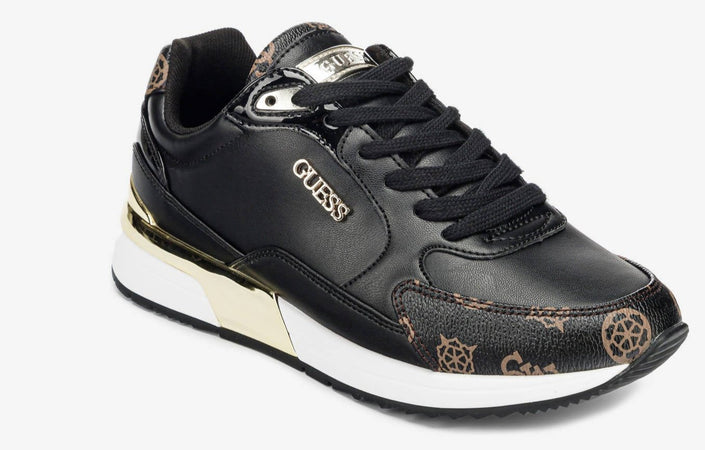 Guess Sneakers Nere Donna Scarpe Sportive Lacci Suola In Gomma Scarpa Fl5moxfal12 Casual Logo Sneaker Nera Fashion