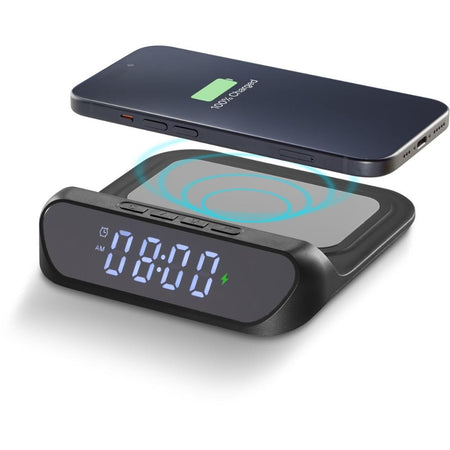 Caricabatterie Wireless con Sveglia Nero CellularLine