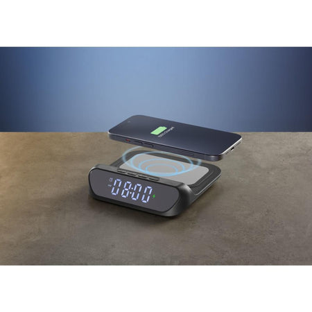 Caricabatterie Wireless con Sveglia Nero CellularLine