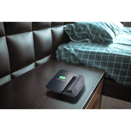 Caricabatterie Wireless con Sveglia Nero CellularLine