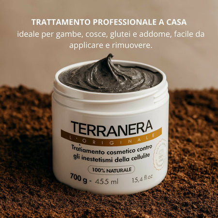 Fango Anticellulite Drenante – Effetto Tonificante e Levigante per Pelle più Liscia e Compatta | Sensazione di Freschezza con Formula Idratante | Facile da Applicare e Risciacquare - Terranera 500gr