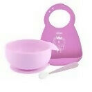 CHICCO Set Pappa silicone (rosa)