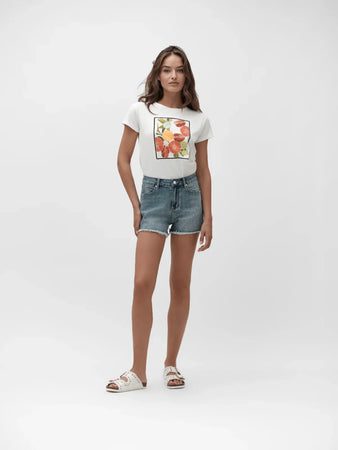 T-Shirt Stampa Frutta Con Strass