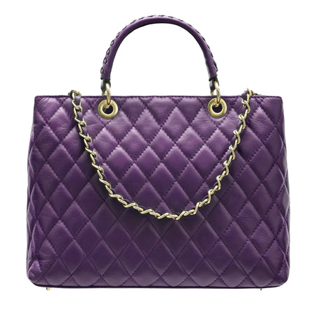 Modarno Borsa con manico intrecciato in Vera Pelle "Trapuntata" a Mano e a Spalla 33x14x24 cm