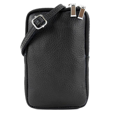 Modarno Piccola Borsa a Tracolla per Cellulare uomo e donna in Vera Pelle 11cm x 2cm x 18cm