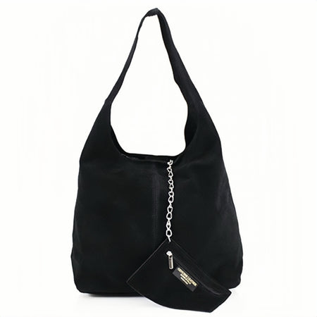 Modarno Borsa a tracolla da donna in pelle scamosciata pochette, borsa a tracolla, shopper, da donna, in vera pelle