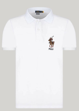 Ralph Lauren Polo Uomo Custom-Slim Polo Bear Tinta Unita in Cotone Polo Maniche Corte
