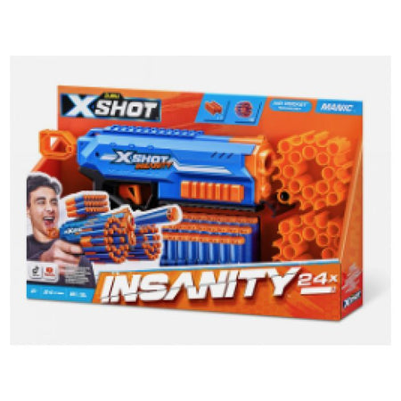 Lanciatore di freccette - ZURU - X-SHOT Manic - Capacità 47 freccette - Gittata 30 m - Compatto e potente