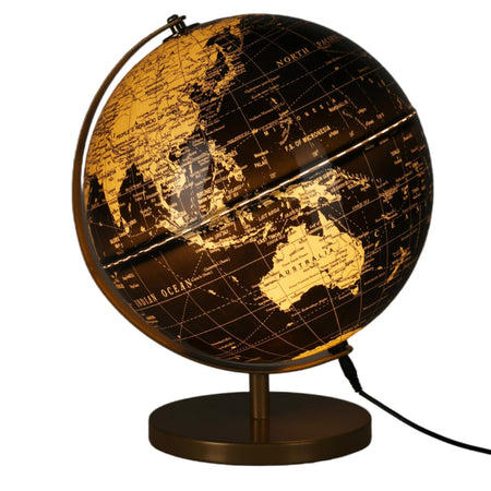 Mappamondo con base in ferro con luce per decorazione interno 31 cm