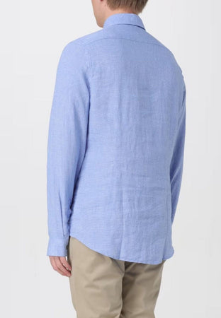 calvin klein CAMICIA LINEN CHECK SLIM SHIRT da uomo