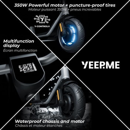 Monopattino elettrico - YEEP.ME - 85a start - 8,5 - 350W - 5,2Ah - 20 km - Connesso - 5 anni di garanzia